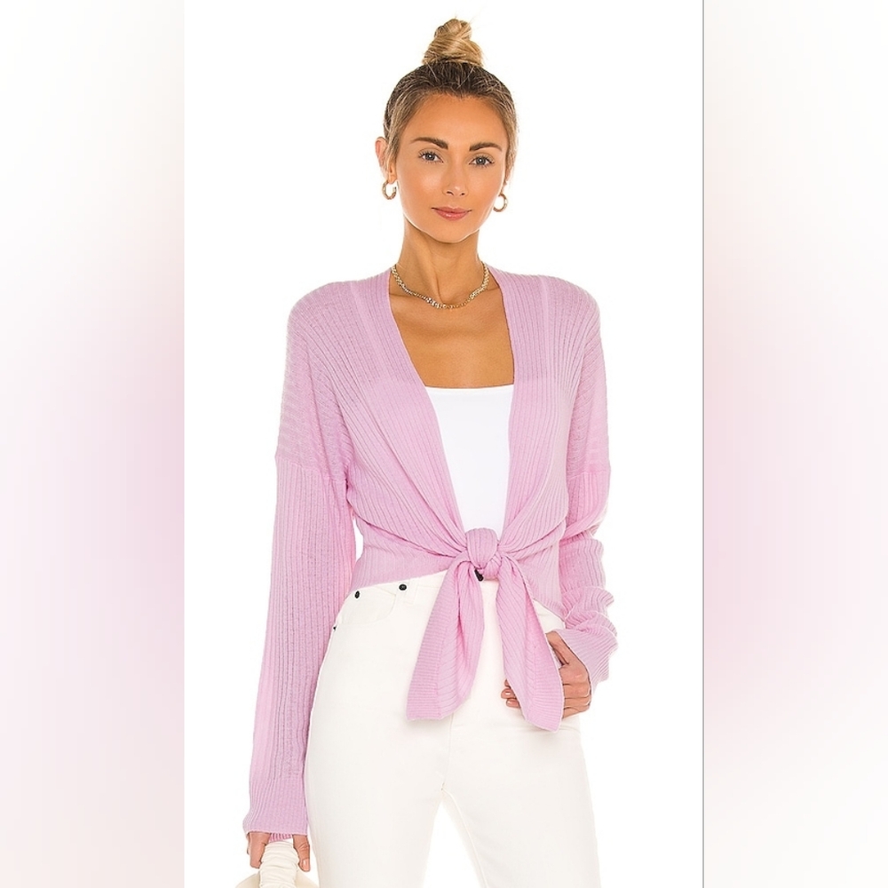 X REVOLVE Peppermint Autumn Cashmere Tie Front Rib Cardigan